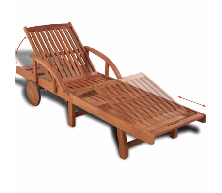 vidaXL Tumbona de madera maciza de acacia
