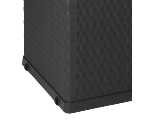 vidaXL Caja de almacenamiento de jardín antracita ratán PP 120x56x63cm
