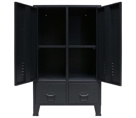 vidaXL Armario metálico de estilo industrial 67x35x107 cm negro