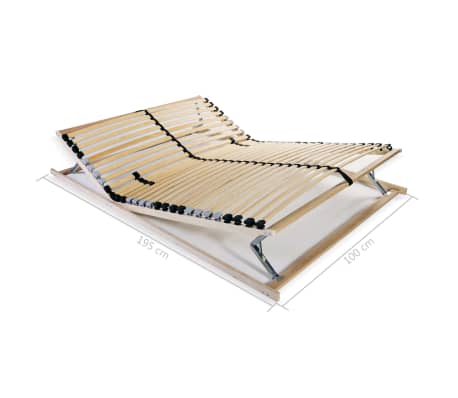 vidaXL Somier de láminas sin colchón con 28 listones 7 zonas 100x200cm