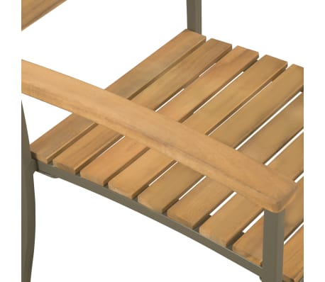 vidaXL Sillas apilables de jardín 2 uds madera maciza acacia y acero