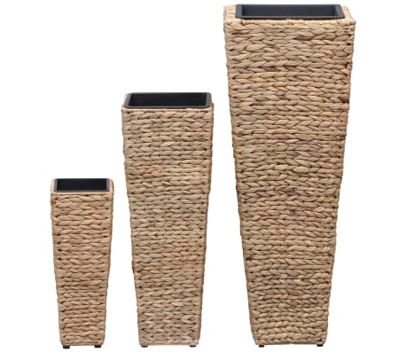 vidaXL Conjunto de arriates 3 piezas jacinto de agua marrón