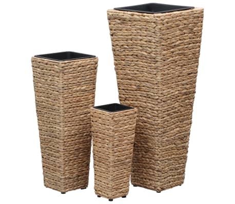 vidaXL Conjunto de arriates 3 piezas jacinto de agua marrón