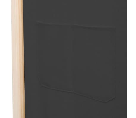 vidaXL Biombo divisor de 4 paneles de tela gris 160x170x4 cm