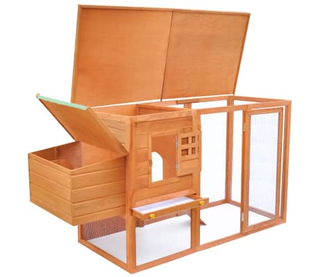 vidaXL Gallinero de madera con 1 jaula para huevos