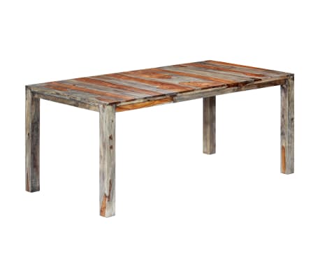 vidaXL Mesa de comedor de madera maciza de sheesham gris 180x90x76 cm