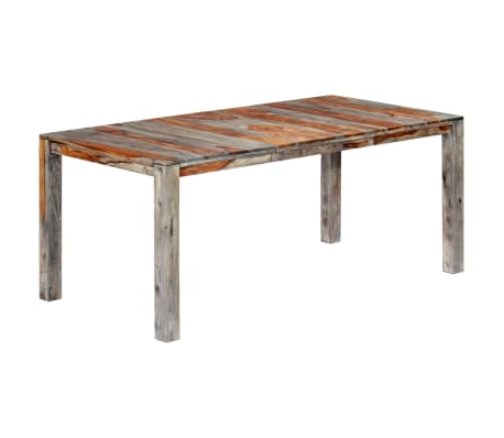 vidaXL Mesa de comedor de madera maciza de sheesham gris 180x90x76 cm