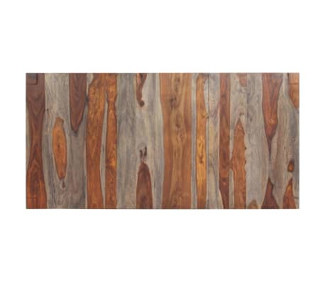 vidaXL Mesa de comedor de madera maciza de sheesham gris 180x90x76 cm