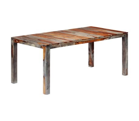 vidaXL Mesa de comedor de madera maciza de sheesham gris 180x90x76 cm