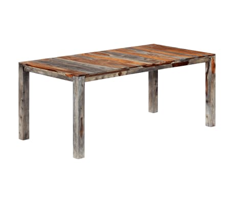 vidaXL Mesa de comedor de madera maciza de sheesham gris 180x90x76 cm