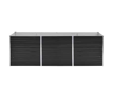 vidaXL Arriate de acero galvanizado gris antracita 240x80x77 cm