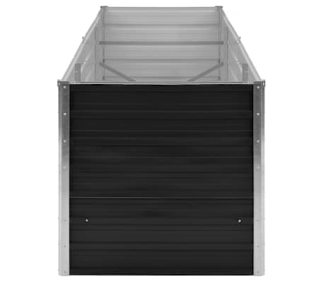 vidaXL Arriate de acero galvanizado gris antracita 240x80x77 cm