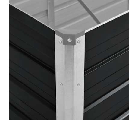 vidaXL Arriate de acero galvanizado gris antracita 240x80x77 cm