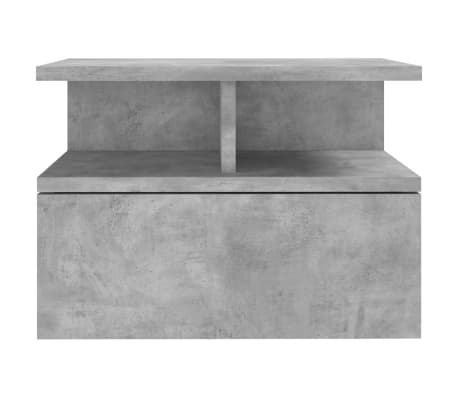 vidaXL Mesita de noche flotante madera gris hormigón 40x31x27 cm