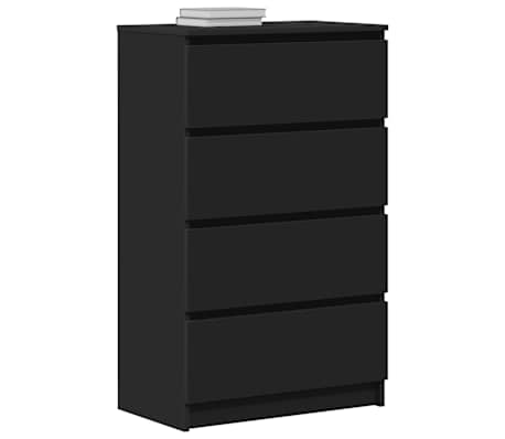 vidaXL Aparador de madera contrachapada negro 60x35x98,5 cm