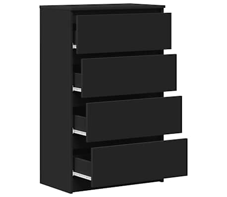 vidaXL Aparador de madera contrachapada negro 60x35x98,5 cm