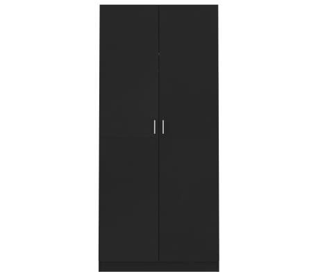 vidaXL Armario de madera contrachapada negro 90x52x200 cm
