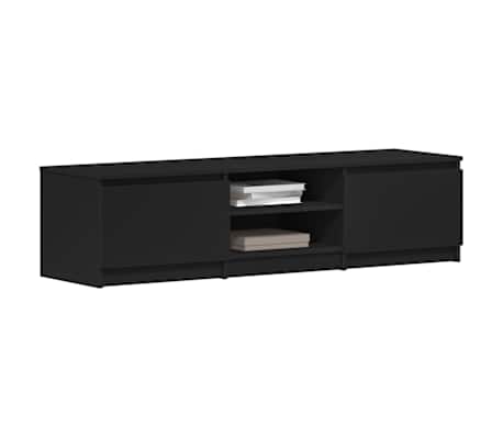 vidaXL Mueble de TV madera contrachapada negro 140x40x35,5 cm
