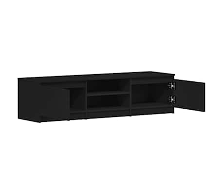 vidaXL Mueble de TV madera contrachapada negro 140x40x35,5 cm