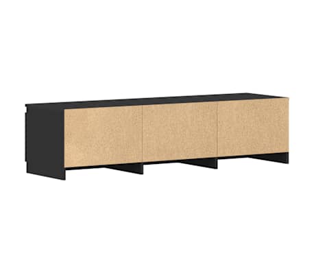 vidaXL Mueble de TV madera contrachapada negro 140x40x35,5 cm