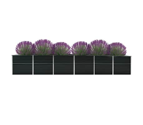 vidaXL Arriate de jardín de acero galvanizado antracita 480x80x77 cm