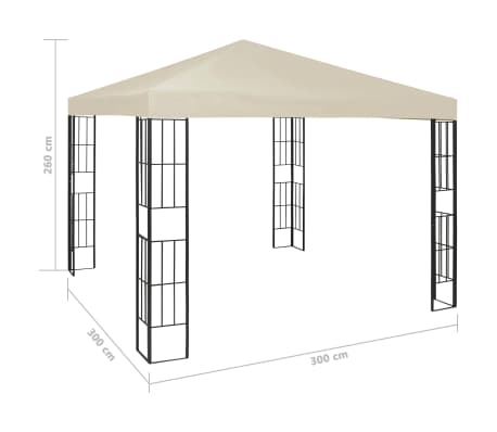 vidaXL Cenador color crema 3x3 m