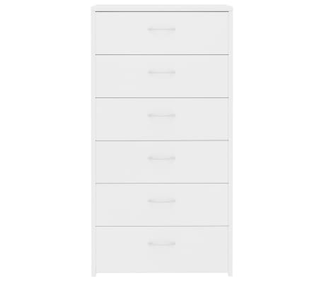 vidaXL Aparador con 6 cajones madera contrachapada blanco 50x34x96 cm