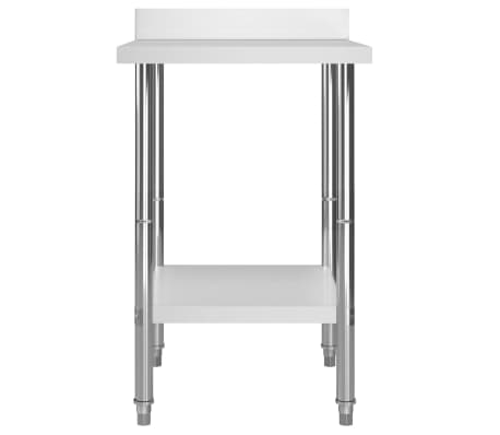 vidaXL Mesa trabajo cocina y salpicadero acero inoxidable 60x60x93 cm