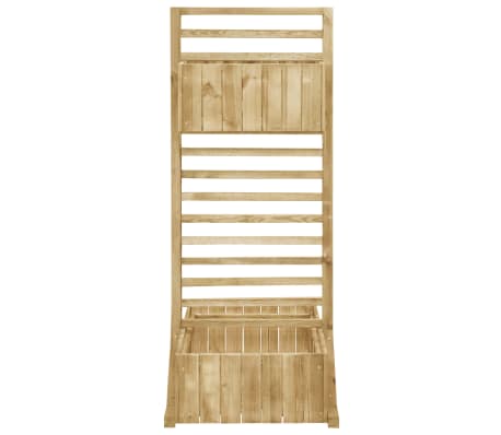 vidaXL Jardinera con celosía de madera de pino impregnada