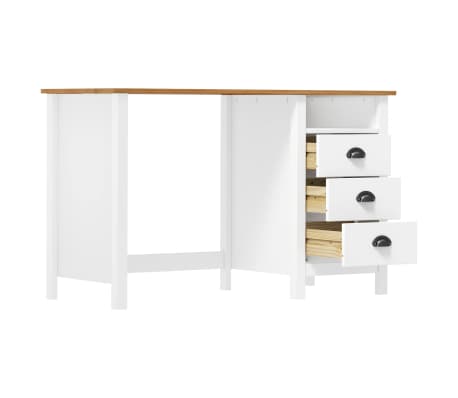 vidaXL Escritorio Hill con 3 cajones madera de pino 120x50x74 cm