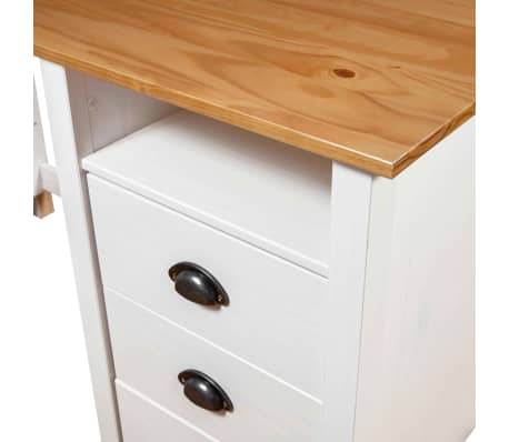 vidaXL Escritorio Hill con 3 cajones madera de pino 120x50x74 cm