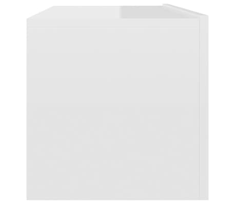 vidaXL Mueble TV madera contrachapada blanco brillante 100x30x30 cm