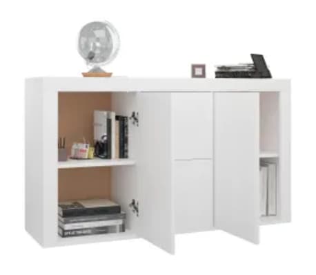 vidaXL Aparador de madera contrachapada blanco 120x36x69 cm