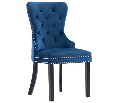 vidaXL Chaises à manger lot de 2 bleu velours