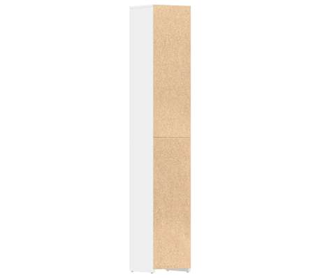 vidaXL Armario baño madera contrachapada blanco brillo 30x30x183,5 cm