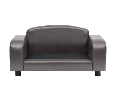 vidaXL Sofá para perros cuero sintético gris 80x50x40 cm