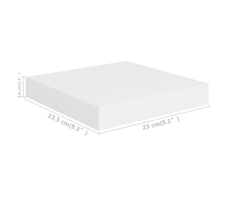 vidaXL Estantes flotantes de pared 4 uds MDF blanco 23x23,5x3,8 cm