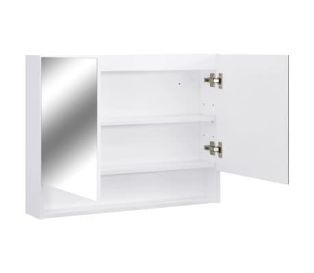 vidaXL Armario de baño con espejo MDF blanco 80x15x60 cm
