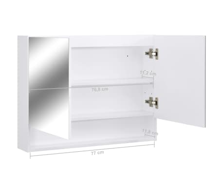 vidaXL Armario de baño con espejo MDF blanco 80x15x60 cm