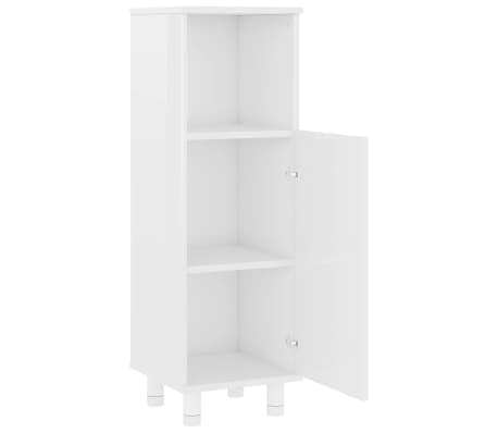 vidaXL Armario de baño madera contrachapada blanco brillo 30x30x95 cm