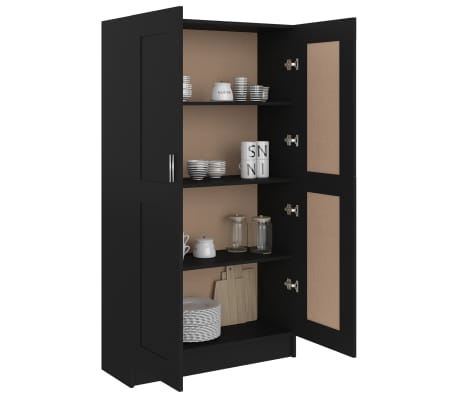vidaXL Armario de libros madera contrachapada negro 82,5x30,5x150 cm