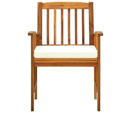 vidaXL Sillas de comedor jardín 2 uds con cojines madera maciza acacia