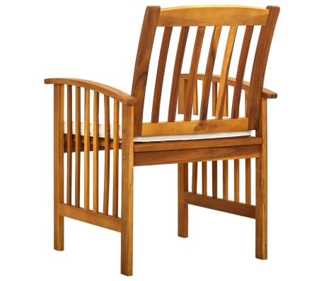 vidaXL Sillas de comedor jardín 2 uds con cojines madera maciza acacia