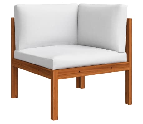 vidaXL Sofás de esquina de jardín 2 uds madera maciza acacia y cojines