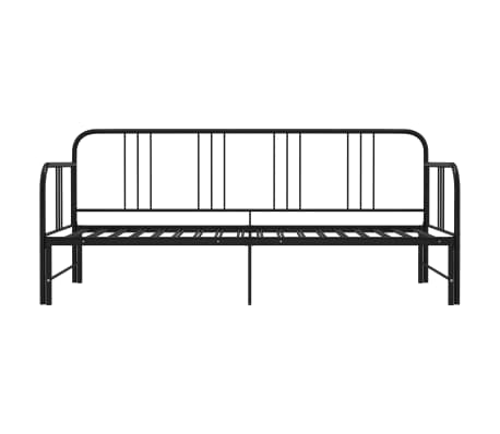 vidaXL Estructura sofá cama extraíble sin colchón metal negro 90x200cm