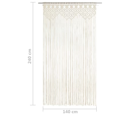 vidaXL Cortina de macramé algodón 140x240 cm