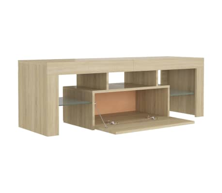 vidaXL Mueble de TV con luces LED roble Sonoma 120x35x40 cm