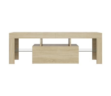 vidaXL Mueble de TV con luces LED roble Sonoma 120x35x40 cm