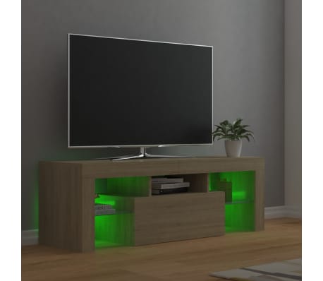 vidaXL Mueble de TV con luces LED roble Sonoma 120x35x40 cm