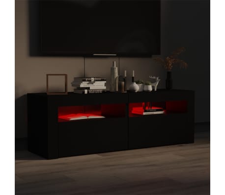 vidaXL Mueble de TV con luces LED negro 120x35x40 cm